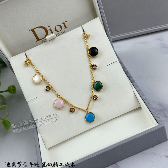 Dior飾品 迪奧經典熱銷款雜色羅盤手鏈雙面925銀 迪奧Dior八芒星手鏈  zgd1405